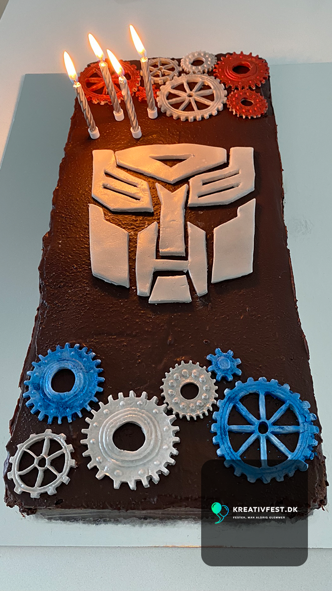 Popcorn holders with the Transformers logo
