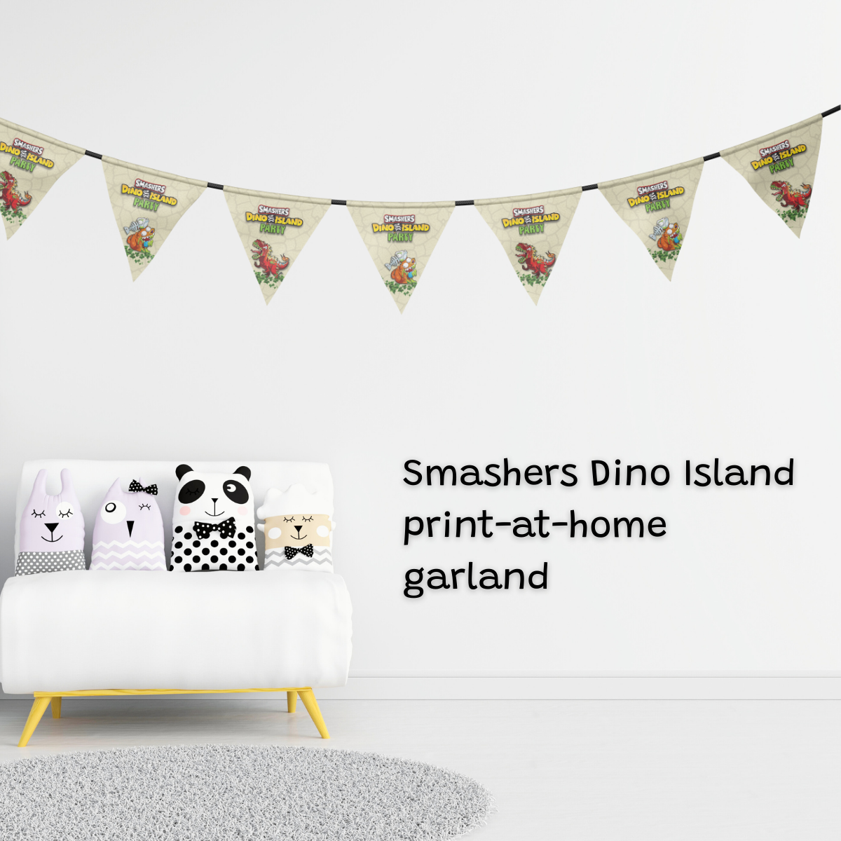Smashers Dino Island printable party garland
