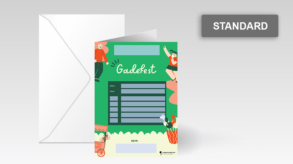 A street party invitation mockup with an envelope