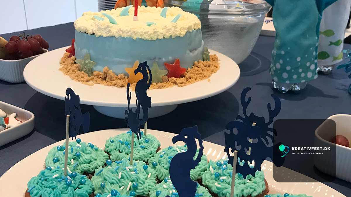 Under the Sea themed birthday party table setup